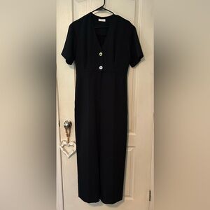 🎉 Host Pick 🎉 Sandro Paris Black Jumpsuit with Gold Button Detail